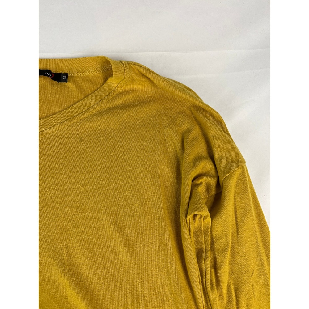 DJT Mustard Yellow V-Neck Long Sleeve Tunic Top Women's Size M‎